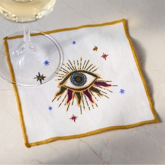 Anthropologie Fortune Eye Cocktail Napkins set of 4 - Picture 1 of 4